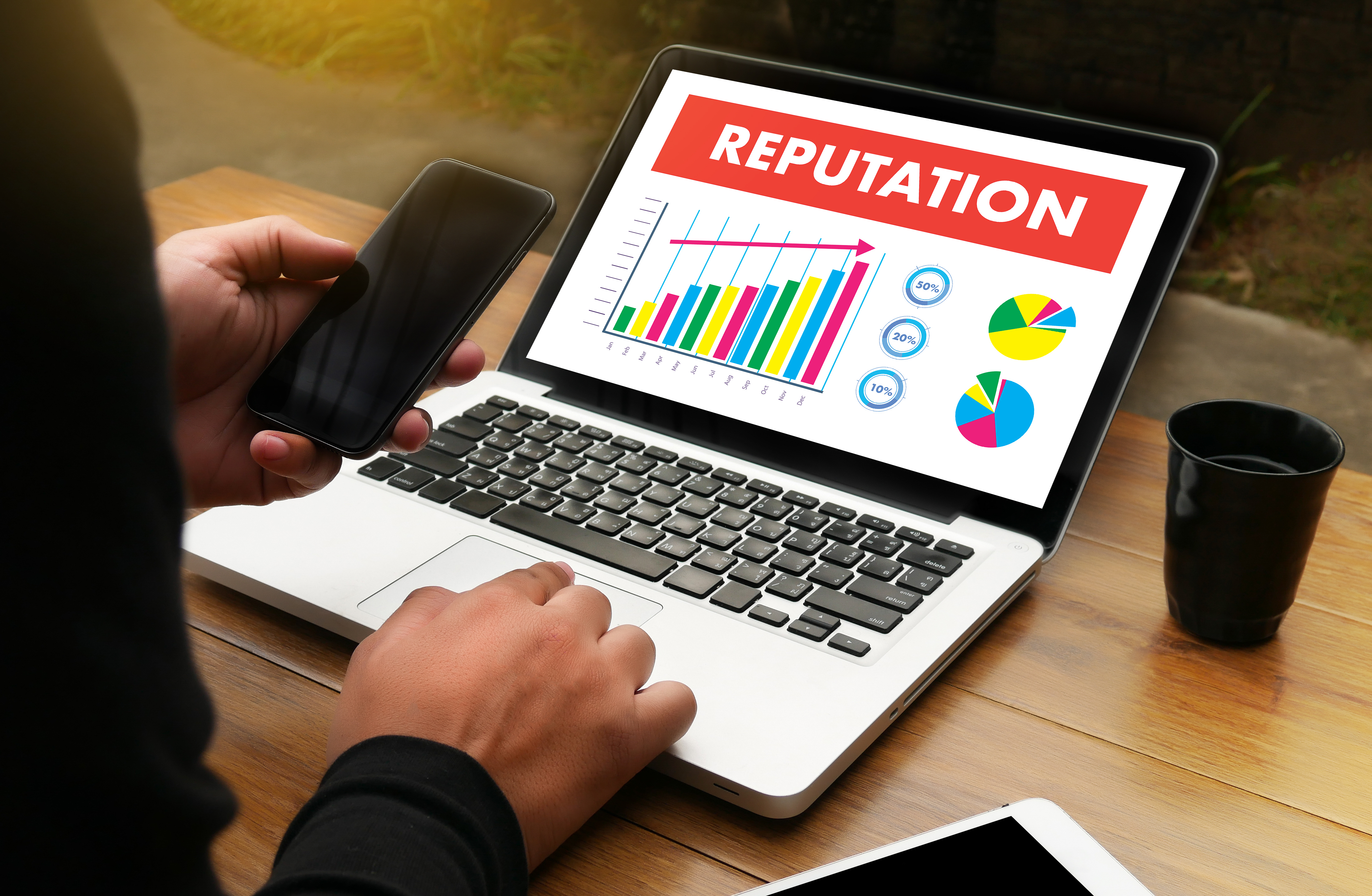 Laptop displaying Reputation