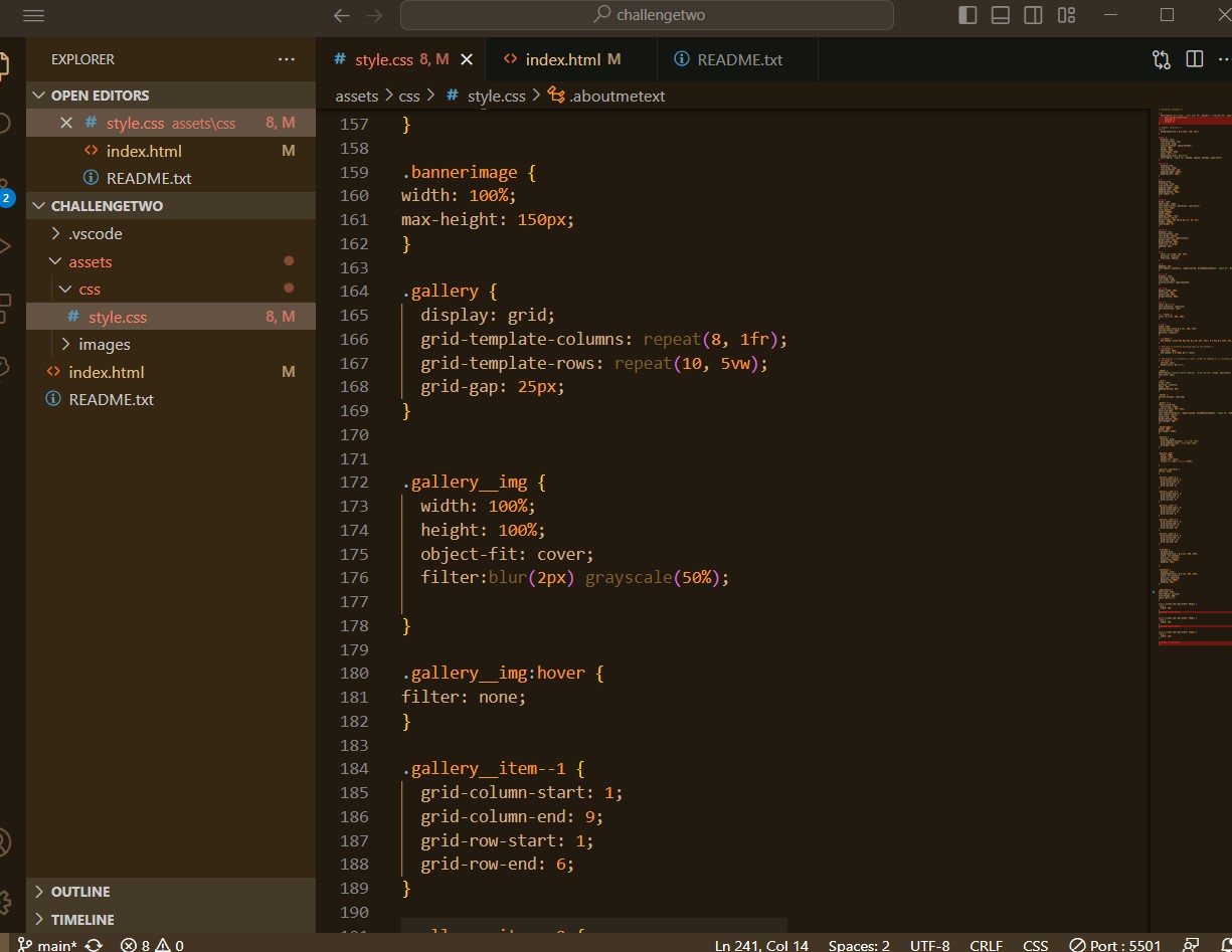 Portfolio Code Screenshot
