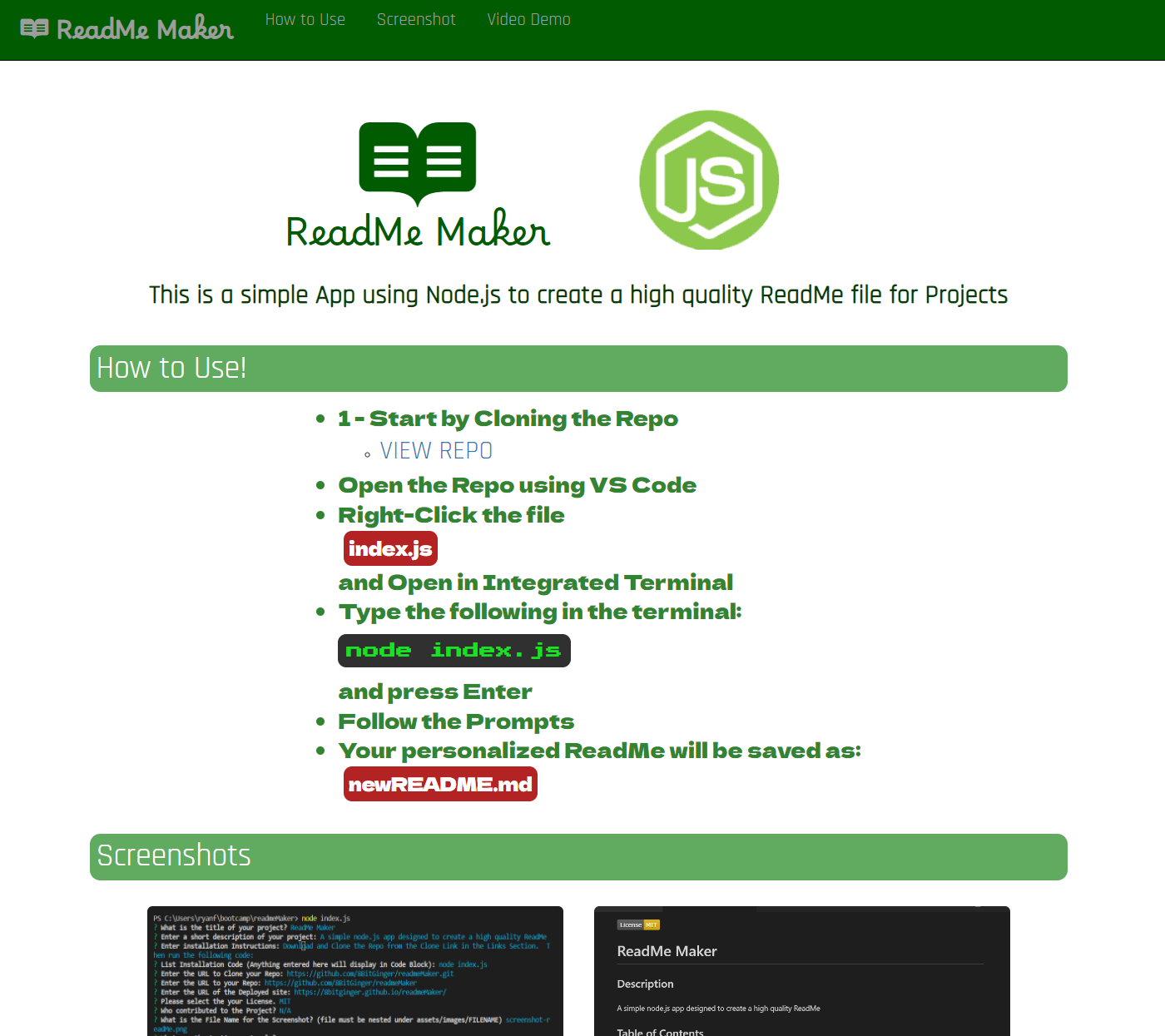 Portfolio Code Screenshot